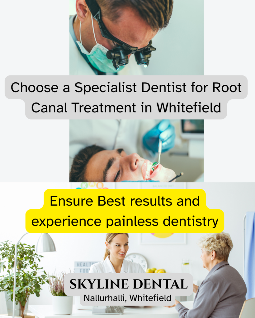 Specialist dentist performing root canal treatment in Whitefield clinic